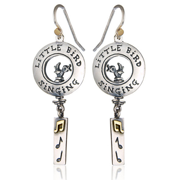 'Little Bird Singing', drop earrings