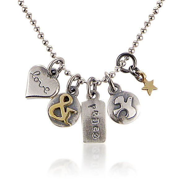 Peace love open heart on sale necklace