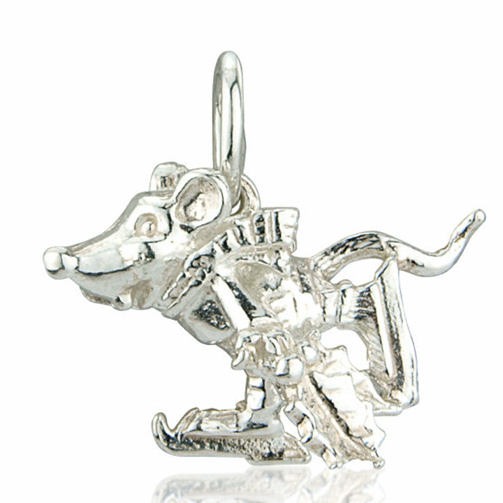 'Ice Skating Mouse', silver charm