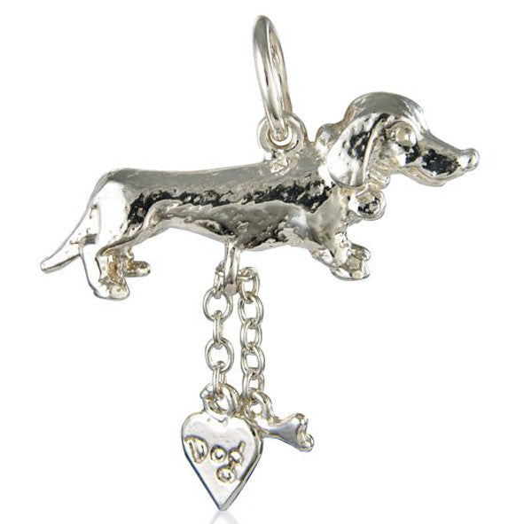 'Sausage Dog', silver charm