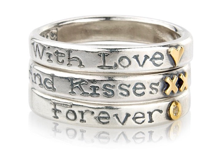 'With Love and Kisses Forever', ring stack