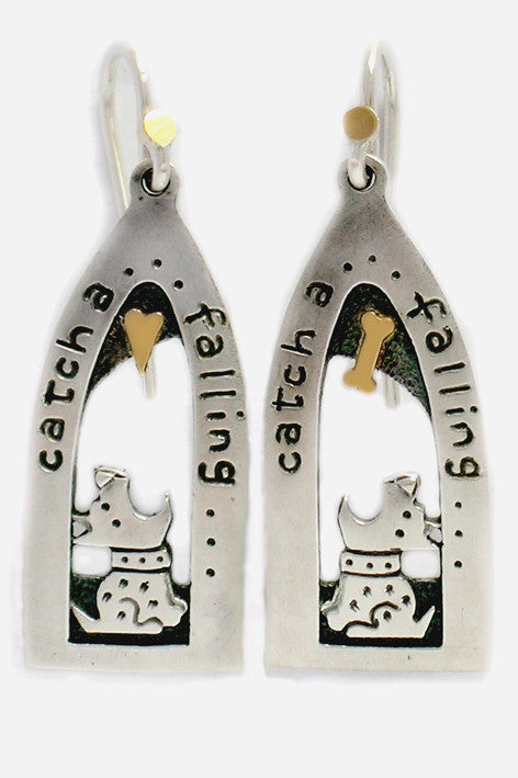 'Catch a falling heart', drop earrings