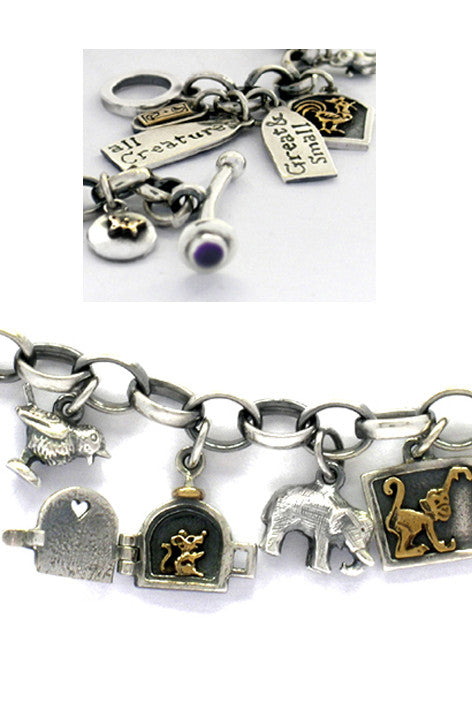 'All Creatures Great and Small', charm bracelet