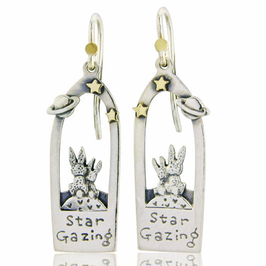 'Star Gazing Bunny' drop earrings