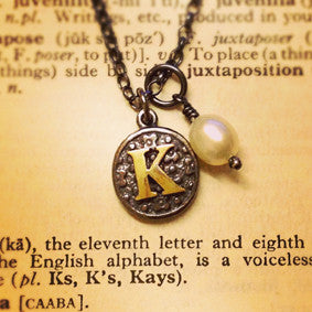 'Personalised Initial, Vintage Inspired', necklace