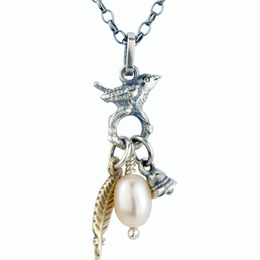 'Vintage Style Bird And Pearl', necklace