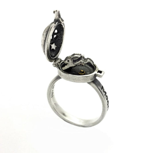 'Over the Moon', opening locket ring