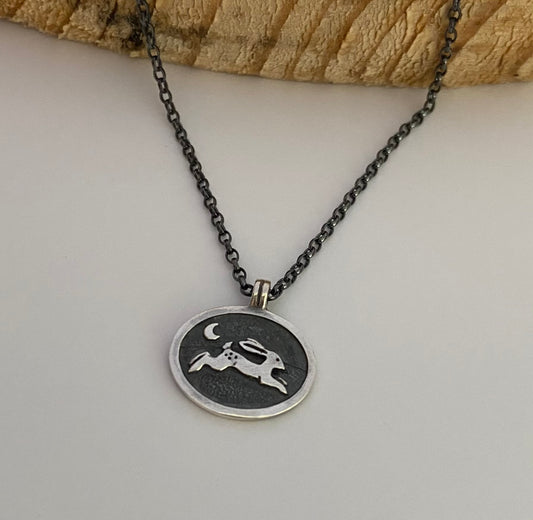 'Silver Magical Hare', Necklace