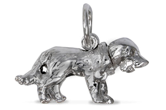 'Nodding Dog and Bone', silver charm