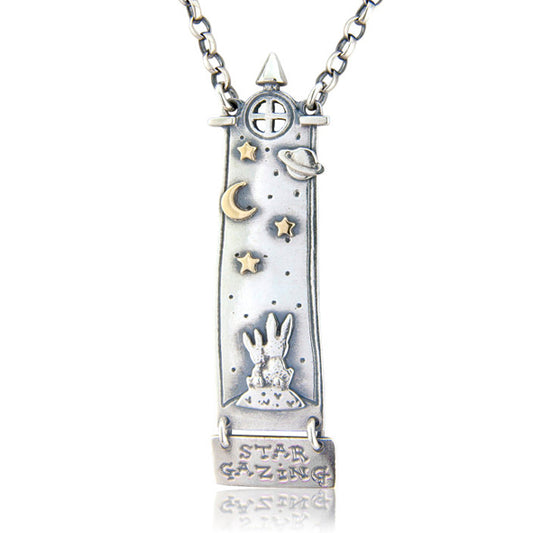 'Star Gazing Bunny', necklace