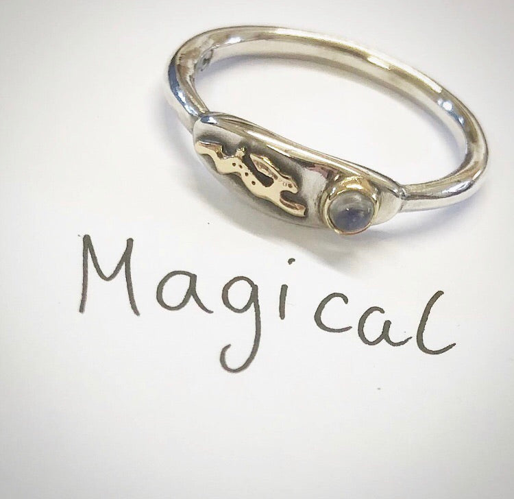 ‘Magical Hare and Moonstone', ring